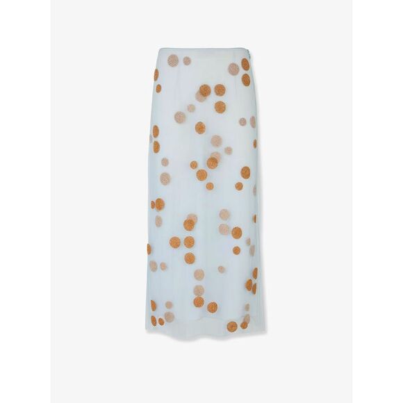 Fendi Women Tulle Skirt With All-Over Macro Polka-Dot Motif